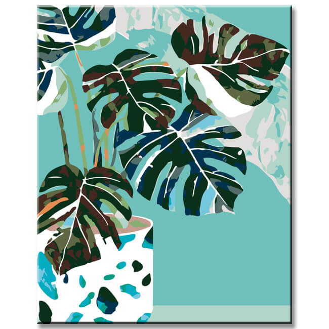 Painting by Numbers Colorful Monstera