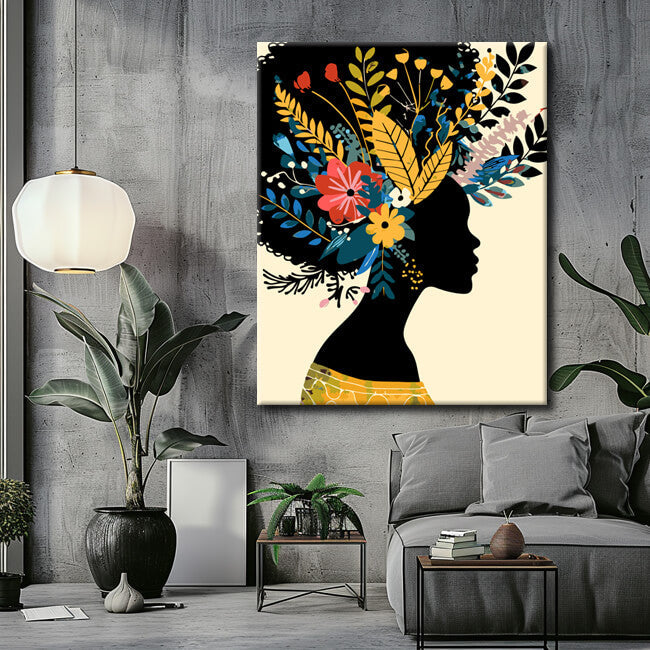 Painting by Numbers Afro Woman in Yellow