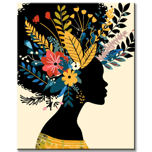 Painting by Numbers Afro Woman in Yellow