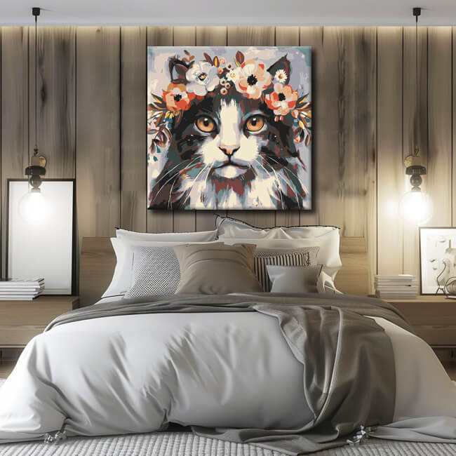 Paint by Numbers Flower Crown Cat