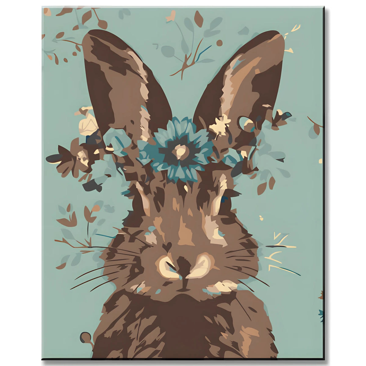 Paint by Numbers Bohemian Rabbit with Floral Embellishments