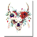 Paint by Numbers Skull with Floral Decoration