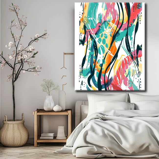 Painting by Numbers Abstract Colored Print