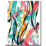 Painting by Numbers Abstract Colored Print
