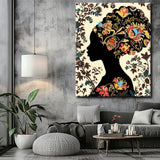 Painting by numbers Afro woman