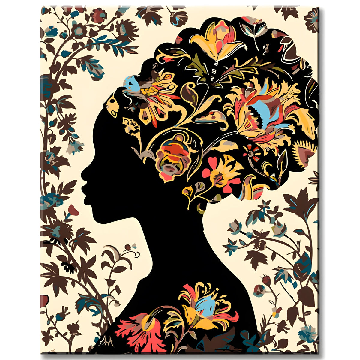 Paint by Numbers Afro Woman with Hair Adornment