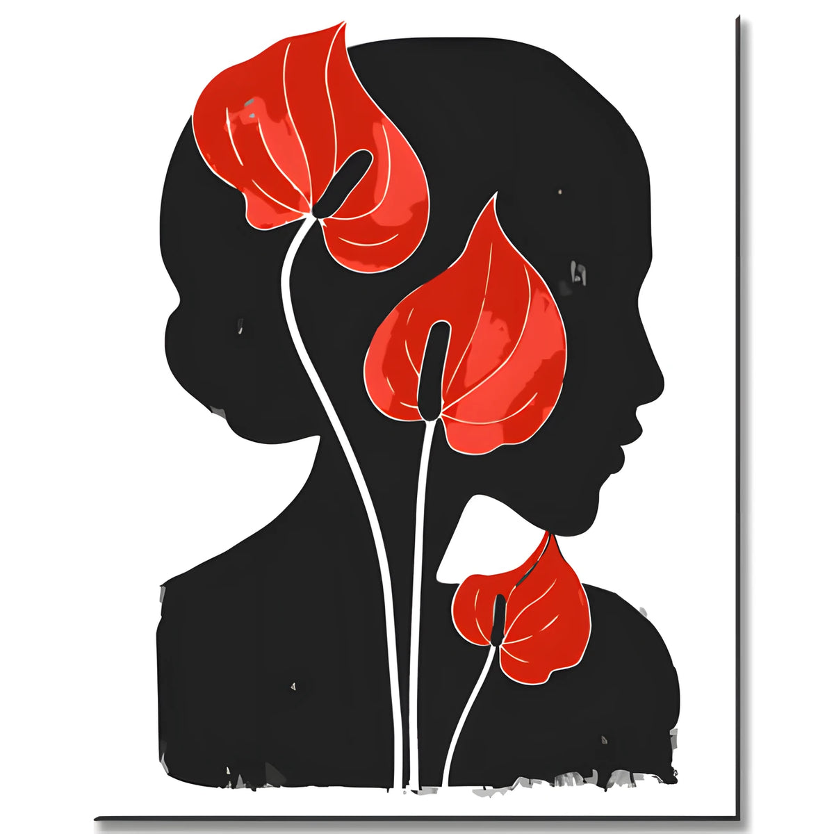 Paint by Numbers Black Woman with Red Flower
