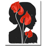 Paint by Numbers Black Woman with Red Flower