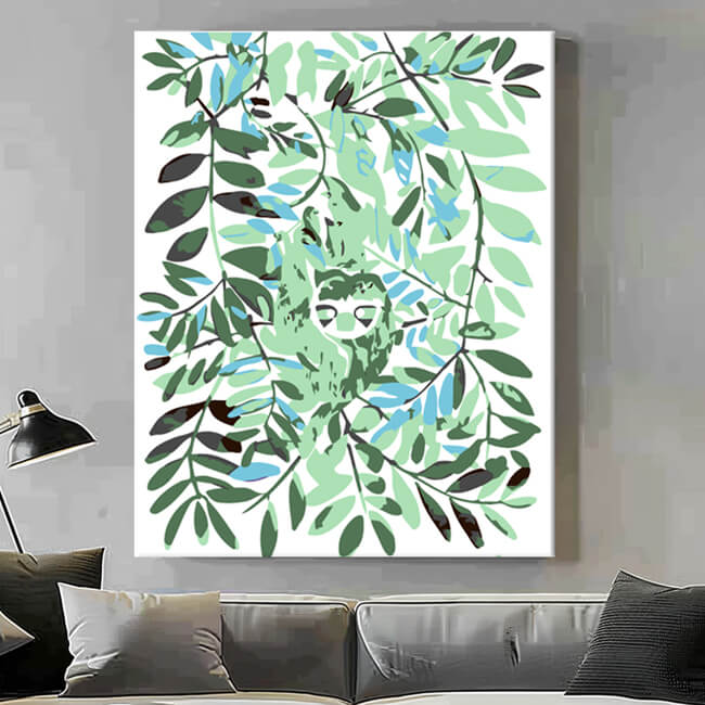 Paint by Numbers Mint Colored Sloth