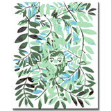 Paint by Numbers Mint Green Sloth with Leaves