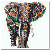 Paint by Numbers Decorated Tribal Elephant in Color
