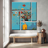 Painting by Numbers Art Person with Flowers 5-Panel