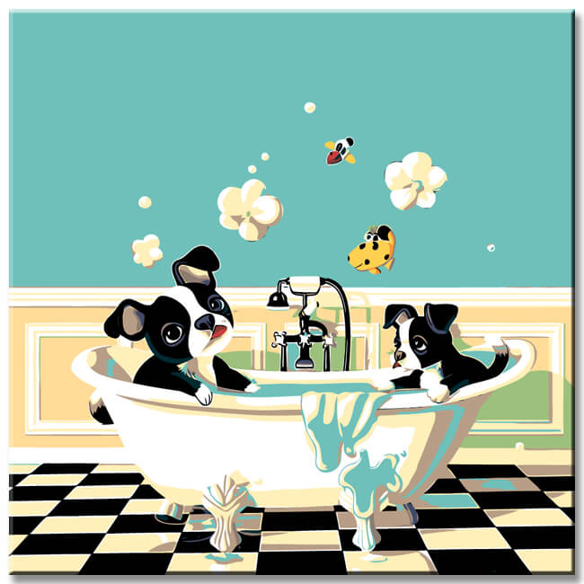 Paint by Numbers Bath Time Art