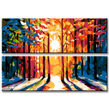 Paint-by-numbers panorama sunny clearing, 2-panel