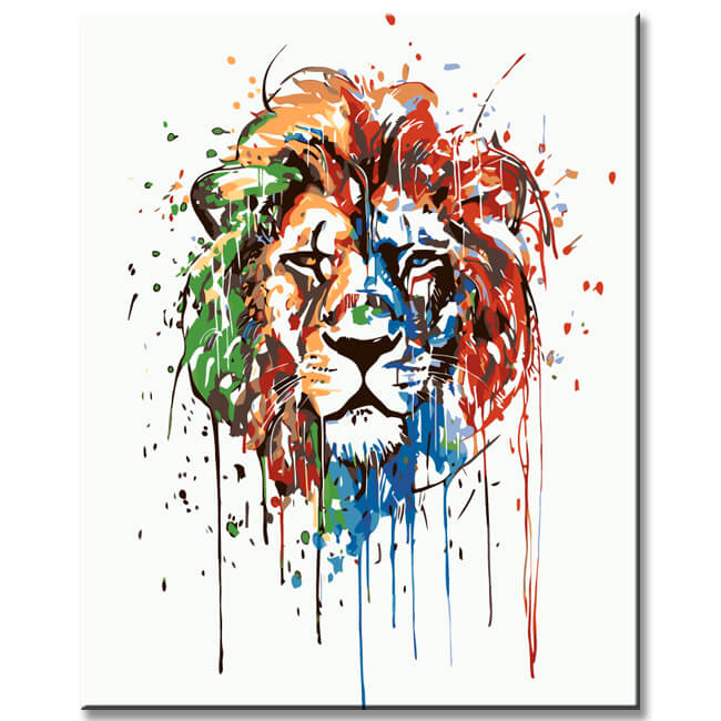 Painting by Numbers Lion Head Modern Art