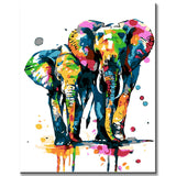 Painting by Numbers Colorful Elephants