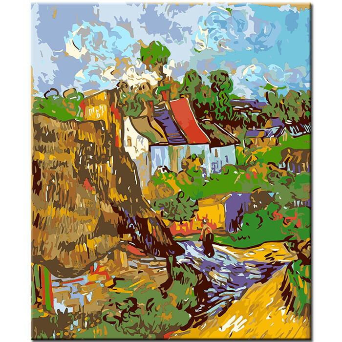 Painting by numbers van Gogh houses in Auvers