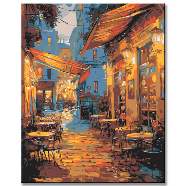 Painting by Numbers Cafe in Arles van Gogh