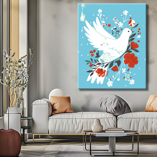 Painting by numbers dove of peace