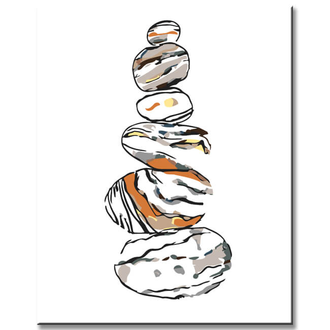 Paint by Numbers Stacked Stones