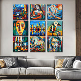 Cubist Artwork on a Galerieleinwand – Stilvolle und Einzigartige Wandbilder, 9 parts