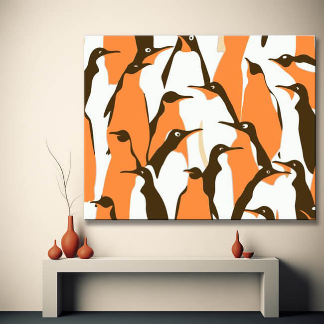 Penguin Parade - Painting by Numbers