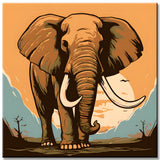 Prehistoric Mammoth Painting by Numbers