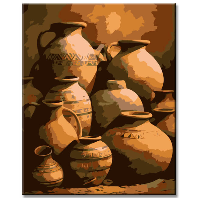 Paint by numbers pottery