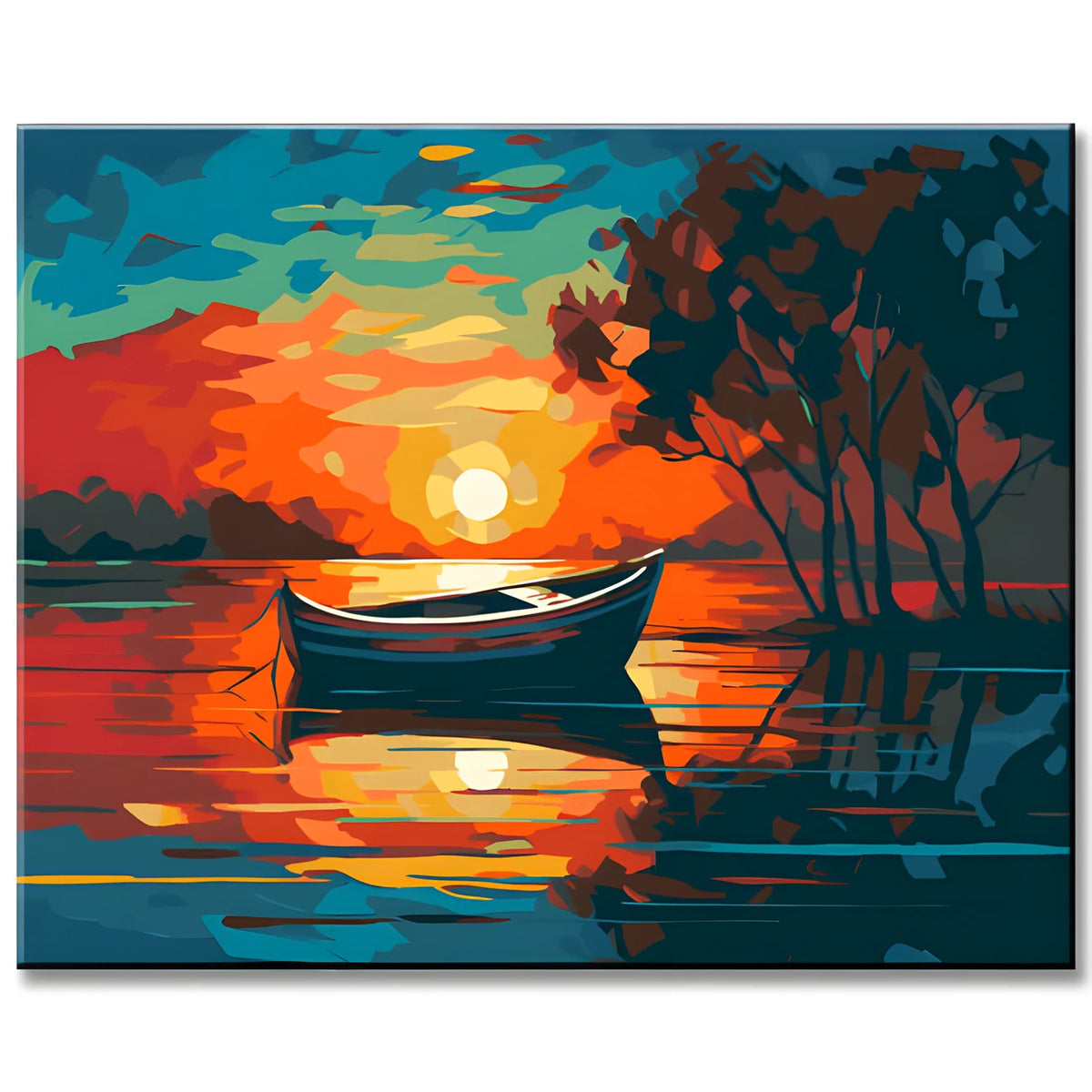 Lonely Boat Painting by Numbers