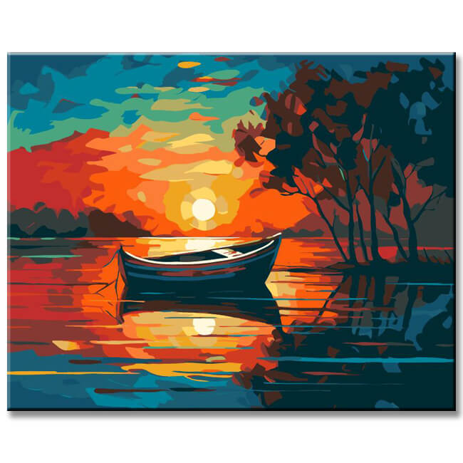Lonely Boat - Painting by Numbers