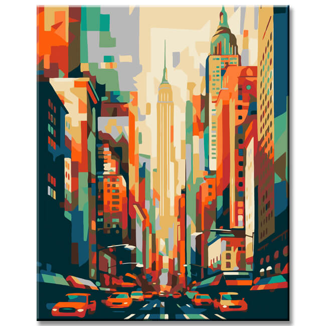 New York Cubism - Painting by Numbers