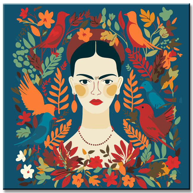 Folk Art on Picture Wall Stylish and Traditional Canvas Pictures for Your Wall Decoration 4-Panel
