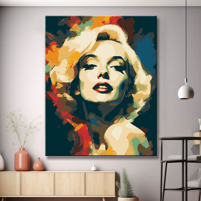 Marilyn Monroe portrait painting by numbers