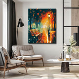 Painting by numbers autumn mood city park