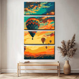 Painting by Numbers Balloons in The Evening Sky, 4-Panel