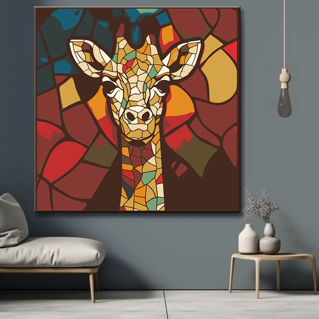 Painting by Numbers Giraffe Abstract Art