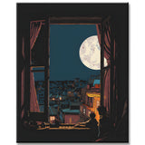 Painting by Numbers Cat Under The Starry Sky