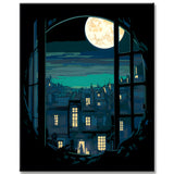 Painting by Numbers Cat in The Moonlight Magic