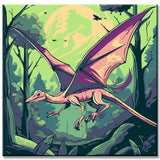 Pterodactyl in the forest - painting by numbers