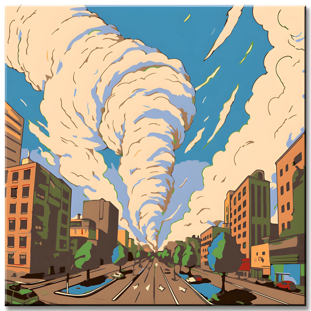 Tornado Cyclone Painting by Numbers