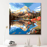 Mountain lake - painting by numbers