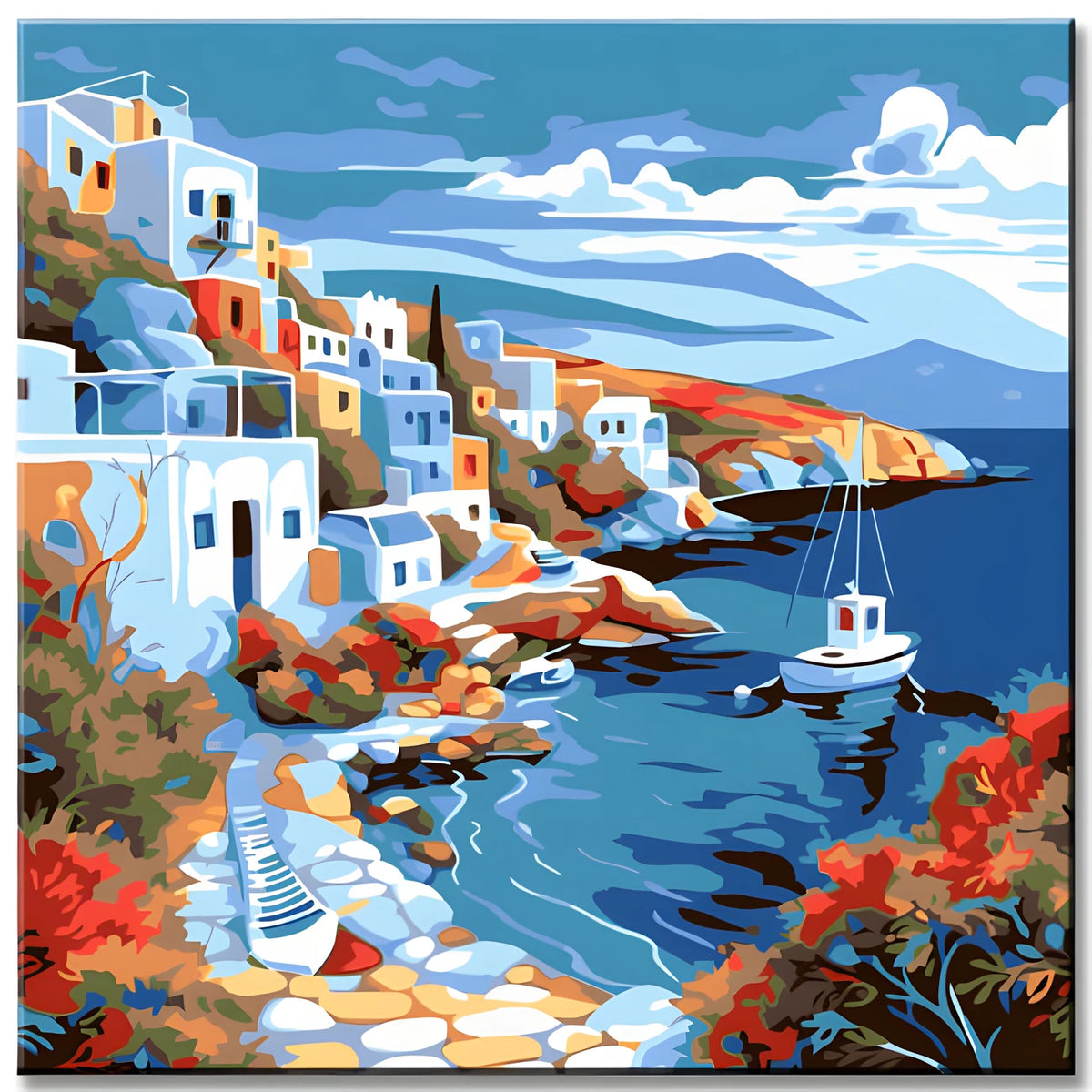 Greek islands Painting by Numbers