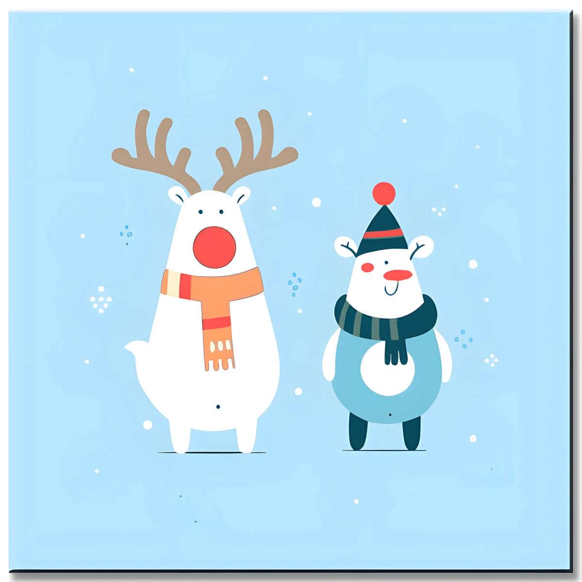 Paint by Numbers Children's Motif Elk and Snowman
