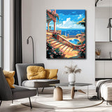 Painting by numbers villa on the Mediterranean