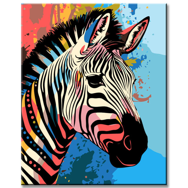 Paint by numbers zebra illustration
