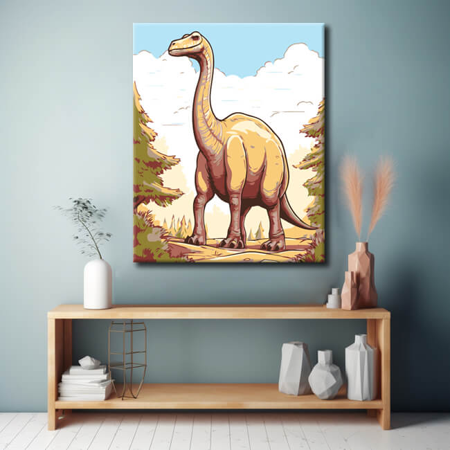 Paint by Numbers Dino Illustration