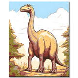 Paint by Numbers Dino Illustration
