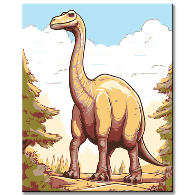 Paint by Numbers Dino Illustration
