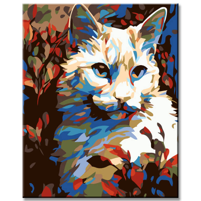 Painting by Numbers White Cat