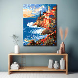 Painting by numbers Old town on the coast